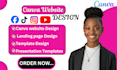 design canva social media posts, canva website, mockups and template design