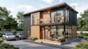 design modern 3d tiny house, container home, cabana home, small house, 3d render
