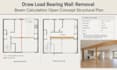 draw load bearing wall removal beam calculation open concept structural plan