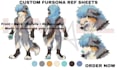 create a custom furry character reference sheet and fursona design