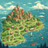 create event, tourist, and fantasy map illustration