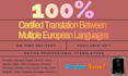 provide a certified translation between multiple european languages