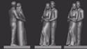 construct 3d couple statue,personalized bobblehead,watertight mesh,stl printing