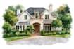 unique style watercolor house portrait
