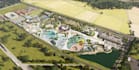 showcase urban resort, recreational hub,  amusement park, kids playground render