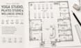 design yoga studio, pilates studio and wellness space floor plan