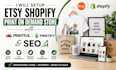 setup etsy shopify print on demand store with printful printify and SEO