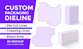 create box packaging design, dieline, die cut and print ready files