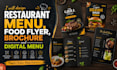 design restaurant menu, food flyer, brochure and digital menu