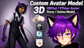 model anime vtuber avatar with vrm unity setup and facial expressions