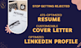 write an ats optimized resume CV cover letter