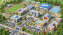 create international school campus map, academic layout, school master site plan