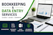 do bookkeeping, accounts payable and data entry