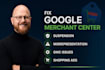 fix google merchant center suspension,misrepresentation,gmc issues,shopping ads
