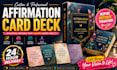 printable affirmation cards, oracle deck, custom motivational 3d box mockups