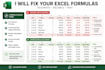 fix simple excel formulas and spreadsheet errors
