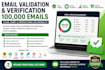 verify 100,000 email addresses and remove invalid emails