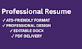 write a professional resume and ats friendly CV