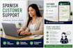 provide professional spanish customer support