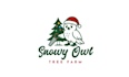 make snowy owl christmas tree farm logo