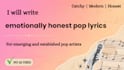write you catchy, modern and honest pop lyrics