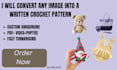 convert any image into a written crochet pattern with video