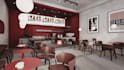 redesign restaurant interior, cafe 3d rendering, architect 2d plan, bar 3d video