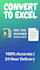 convert PDF to excel