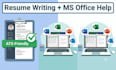 create a professional resume and handle ms office tasks