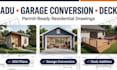 create permit ready adu, deck and garage conversion drawings