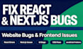 fix react, nextjs website bugs and frontend issues