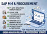 handle sap mm tasks including PR,po, grn, and  srn with vac creation processing