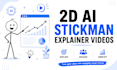 create 2d stickman animation explainer ai videos