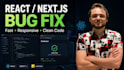 fix react nextjs javascript bugs and responsive issues