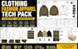 create clothing apparel garment tech pack for manufacturing