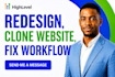 clone, redesign gohighlevel website, fix ghl automation workflow, sales funnel