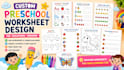 design preschool educational worksheets and printable activity books