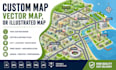 design a custom map, vector map, or illustrated map