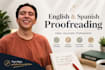 proofread your content in spanish and english