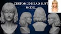 create a custom 3d head model, head sculpt, and character bust