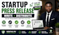 create and distribute a professional startup press release to top media sites