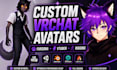 create custom vrchat avatar, furry fursona, vtuber model with rigging