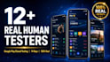 provide 12 real human testers google play closed testing, 20 testers app testing