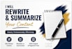 rewrite and summarize your content clearly and professionally