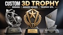 create custom 3d trophy design, award model and 3d printable stl