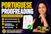 proofread and edit your portuguese text professionally