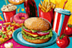 food pop art illustrations