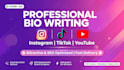 write professional instagram bio, tiktok bio and youtube bio