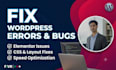 fix wordpress bugs, errors, elementor issues and optimize speed
