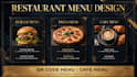 design modern restaurant menu, food menu and qr code menu
